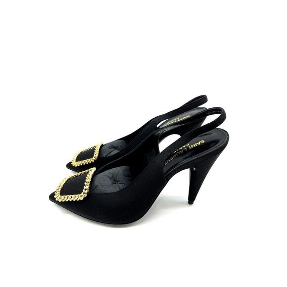 Yves Saint Laurent St Sulpice 95 slingback heels black sz 6.5/36.5 - Picture 1 of 14